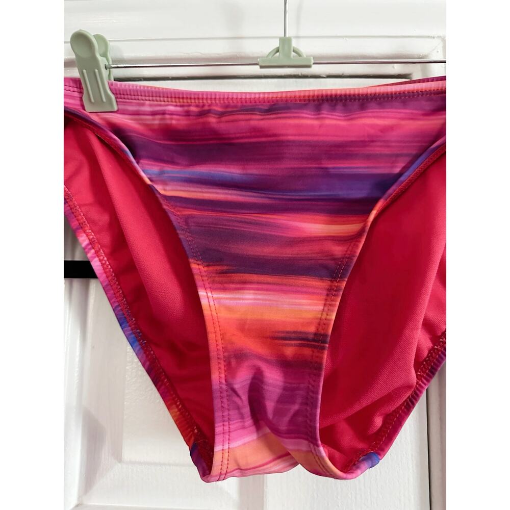LAUREN RALPH LAUREN Pink Multi Ombre Ikat Bandeau Tankini Two-Piece - Sz 10 - Picture 5 of 12